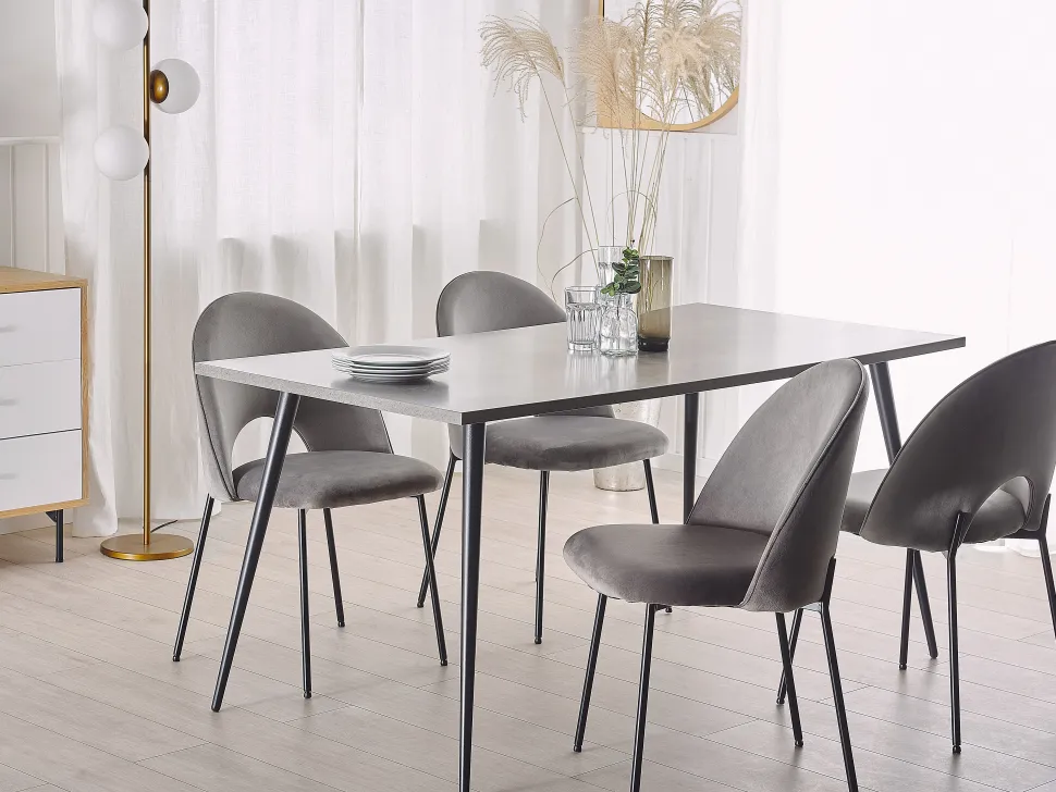 Esstisch Betonoptik / Schwarz 160 X 80 Cm Santiago