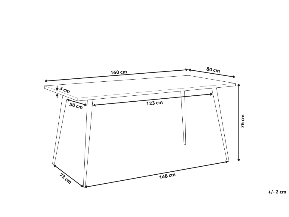Esstisch Betonoptik / Schwarz 160 X 80 Cm Santiago