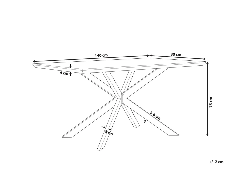 Esstisch Betonoptik / Schwarz 140 X 80 Cm Spectra