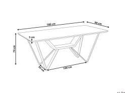 Esstisch Betonoptik / Schwarz 180 X 90 Cm Bandura
