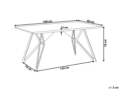 Esstisch Betonoptik/Schwarz 160 X 90 Cm Buscot