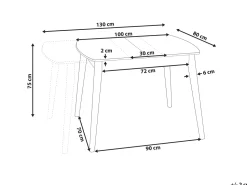 Esstisch Dunkler Holzfarbton 100/130 X 80 Cm Ausziehbar Toms