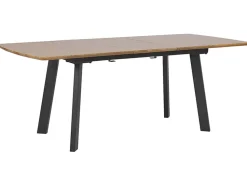 Esstisch Dunkler Holzfarbton / Schwarz 160/200 X 90 Cm Ausziehbar Salvador