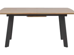 Esstisch Dunkler Holzfarbton / Schwarz 160/200 X 90 Cm Ausziehbar Salvador
