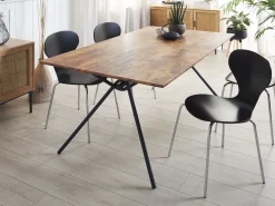 Esstisch Dunkler Holzfarbton / Schwarz 160 X 90 Cm Amsterdam