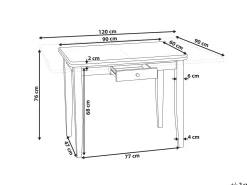 Esstisch Dunkler Holzfarbton 90/120 X 60 Cm Ausziehbar Masela