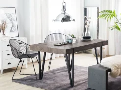 Esstisch Dunkler Holzfarbton / Schwarz 180 X 90 Cm Adena
