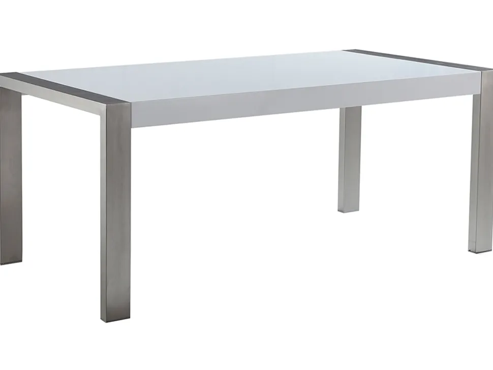 Esstisch Edelstahl Weis 180 X 90 Cm Arctic I