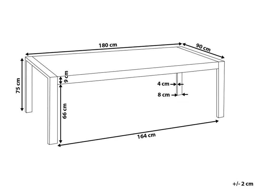 Esstisch Edelstahl Weis 180 X 90 Cm Arctic I