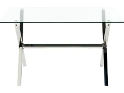Esstisch Glas / Edelstahl Silber 130 X 70 Cm Florin