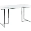 Esstisch Glas Transparent / Silber 160 X 90 Cm Envia