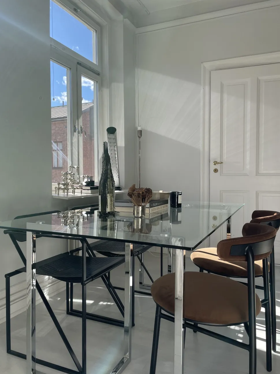 Esstisch Glas Transparent / Silber 160 X 90 Cm Envia