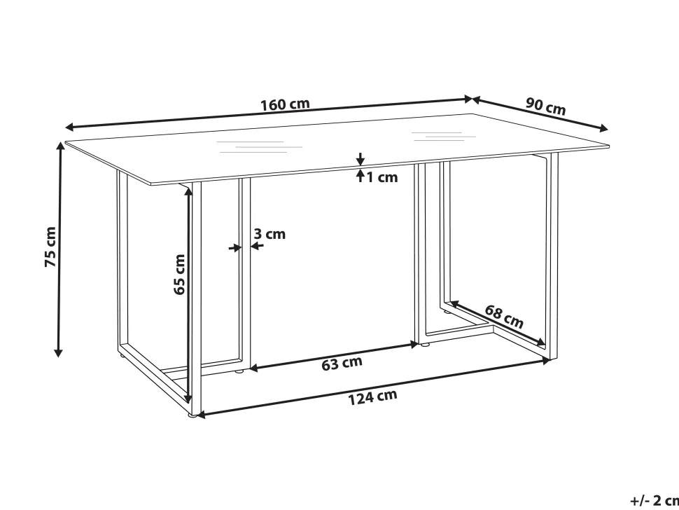 Esstisch Glas Transparent / Silber 160 X 90 Cm Envia
