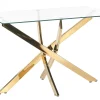 Esstisch Glas Transparent / Gold 120 X 70 Cm Maramo