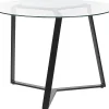 Esstisch Glas Transparent / Schwarz 100 Cm Kebri