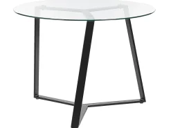 Esstisch Glas Transparent / Schwarz 100 Cm Kebri
