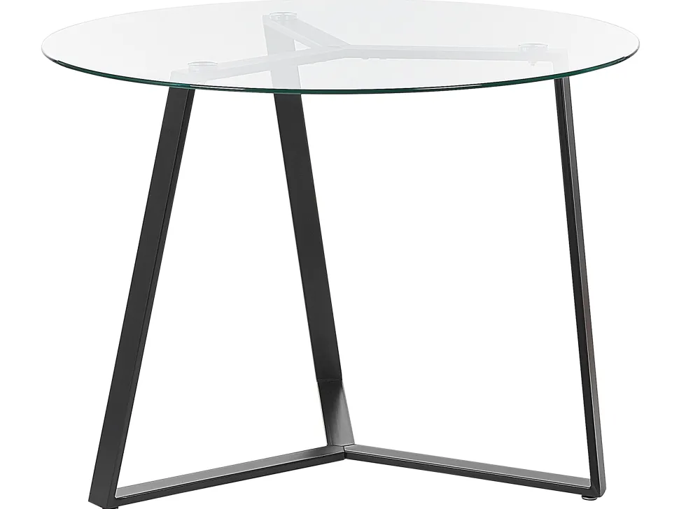 Esstisch Glas Transparent / Schwarz 100 Cm Kebri