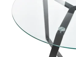 Esstisch Glas Transparent / Schwarz 100 Cm Kebri