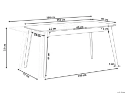 Esstisch Heller Holzfarbton 150/190 X 90 Cm Ausziehbar Madox