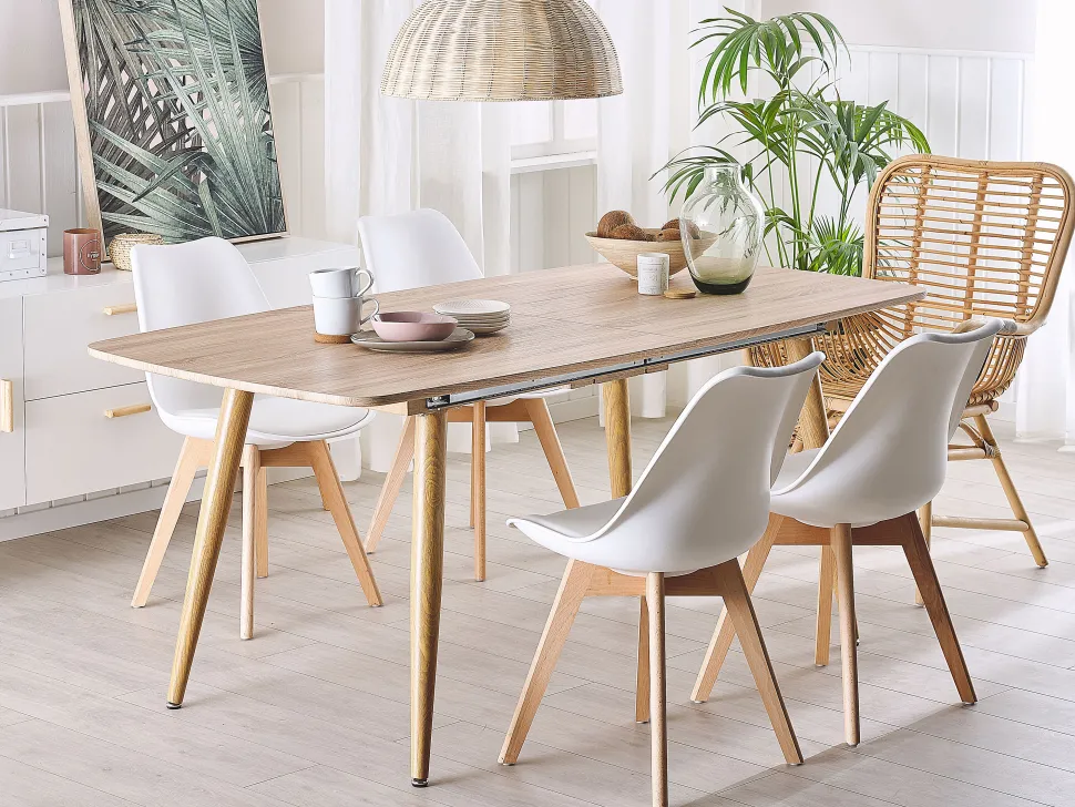 Esstisch Heller Holzfarbton 180/210 X 90 Cm Ausziehbar Haga