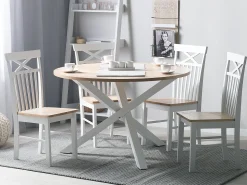 Esstisch Heller Holzfarbton / Weis 120 Cm Jacksonville