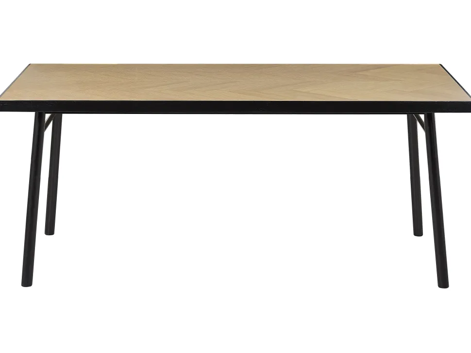 Esstisch Heller Holzfarbton / Schwarz 180 X 90 Cm Ivorie