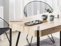 Esstisch Heller Holzfarbton / Schwarz 130 X 80 Cm Cambell