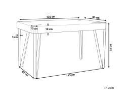 Esstisch Heller Holzfarbton / Schwarz 130 X 80 Cm Cambell