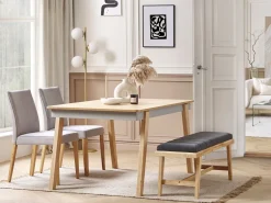 Esstisch Heller Holzfarbton / Grau 150 X 90 Cm Phola