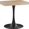 Esstisch Heller Holzfarbton / Schwarz Quadratisch 90 X 90 Cm Boca