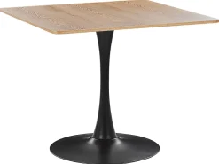 Esstisch Heller Holzfarbton / Schwarz Quadratisch 90 X 90 Cm Boca