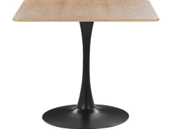 Esstisch Heller Holzfarbton / Schwarz Quadratisch 90 X 90 Cm Boca