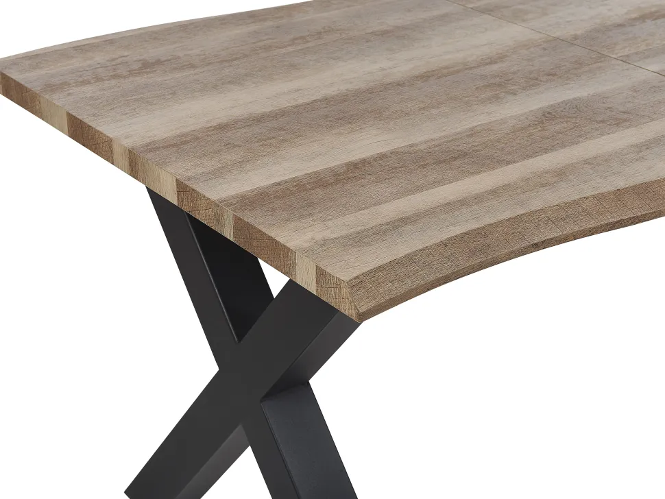 Esstisch Heller Holzfarbton / Schwarz 140/180 X 90 Cm Ausziehbar Bronson