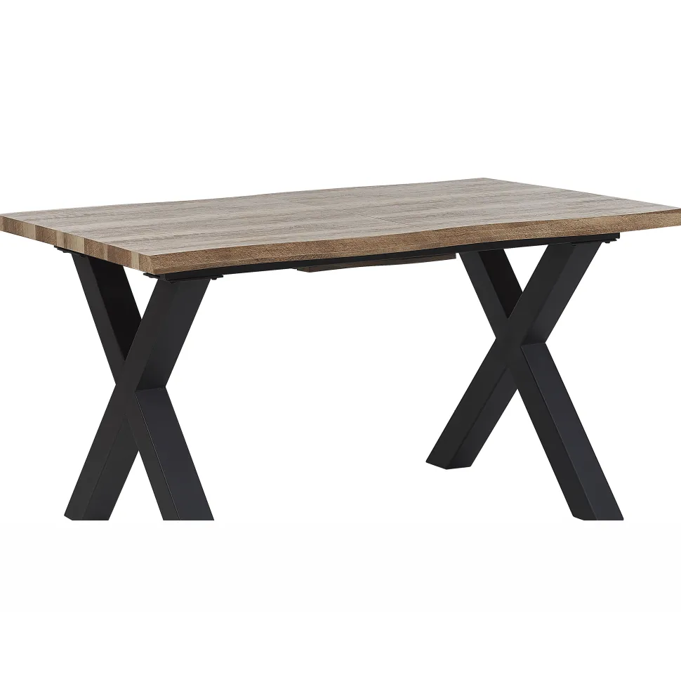 Esstisch Heller Holzfarbton / Schwarz 140/180 X 90 Cm Ausziehbar Bronson