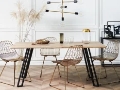 Esstisch Heller Holzfarbton / Schwarz 180 X 90 Cm Graham