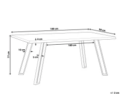 Esstisch Heller Holzfarbton / Schwarz 180 X 90 Cm Graham