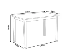 Esstisch Holz Hellbraun / Weis 114 X 68 Cm Georgia