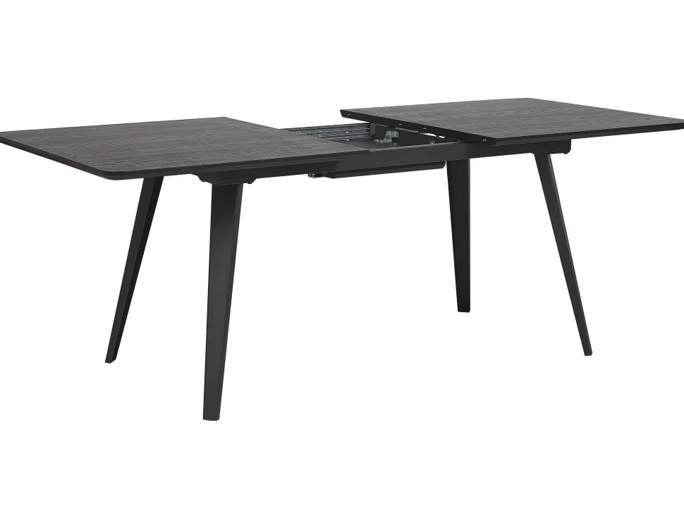 Esstisch Holzoptik Schwarz 160/200 X 90 Cm Ausziehbar Irvington