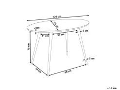 Esstisch Marmor Optik Weis / Gold Oval 120 X 70 Cm Gutiere