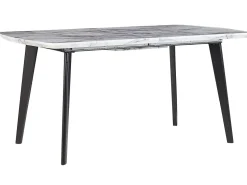 Esstisch Marmor Optik Weis / Schwarz 160 / 200 X 90 Cm Ausziehbar Mosby