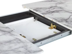 Esstisch Marmor Optik Weis / Schwarz 160 / 200 X 90 Cm Ausziehbar Mosby
