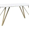 Esstisch Marmor Optik Weis / Gold 150 X 80 Cm Molden