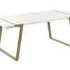 Esstisch Marmor Optik Weis / Gold 200 X 90 Cm Martynika