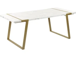 Esstisch Marmor Optik Weis / Gold 200 X 90 Cm Martynika