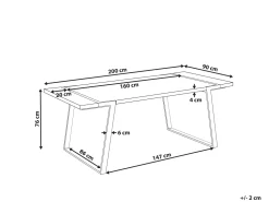 Esstisch Marmor Optik Weis / Gold 200 X 90 Cm Martynika