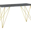 Esstisch Marmoroptik Schwarz / Gold 140 X 80 Cm Kenton