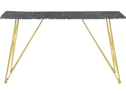 Esstisch Marmoroptik Schwarz / Gold 140 X 80 Cm Kenton