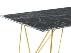 Esstisch Marmoroptik Schwarz / Gold 140 X 80 Cm Kenton