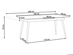 Esstisch Schwarz 160 / 200 X 90 Cm Ausziehbar Maldon