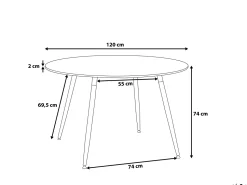 Esstisch Schwarz 120 Cm Bovio